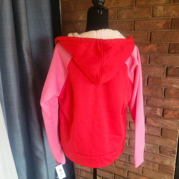 NWT! US Polo Assn Pink /Red Zip-up Hoodie with Sherpa Lining - Size M - Picture 5 of 10